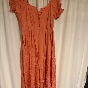 Patrons of Peace Coral Midi Dress